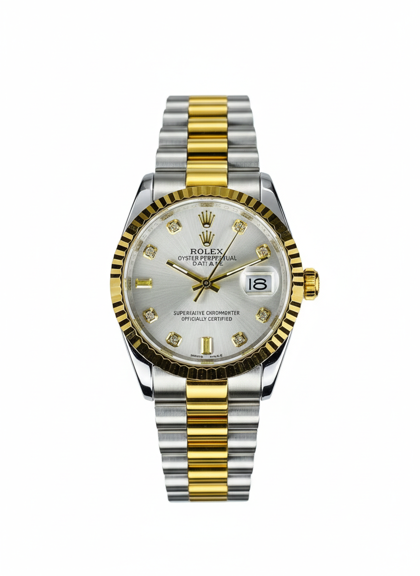 RLX Men Stone Model Date Just Stainless Steel W Dial