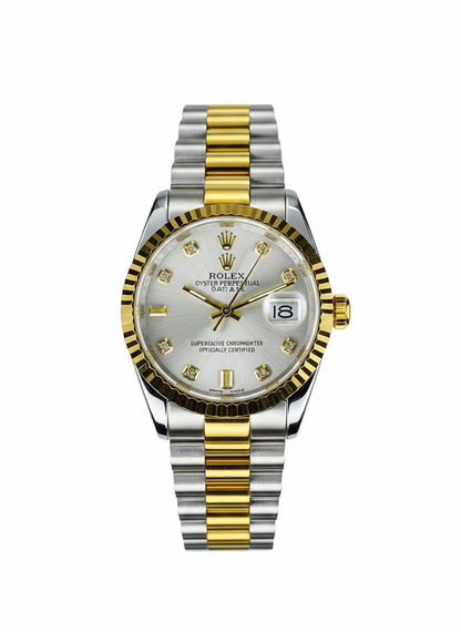 RLX Men Stone Model Date Just Stainless Steel W Dial